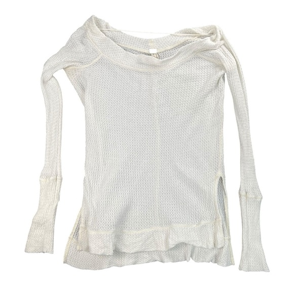 Free People Kate Thermal Top Off The Shoulder In Ivory Size S - Picture 2 of 7